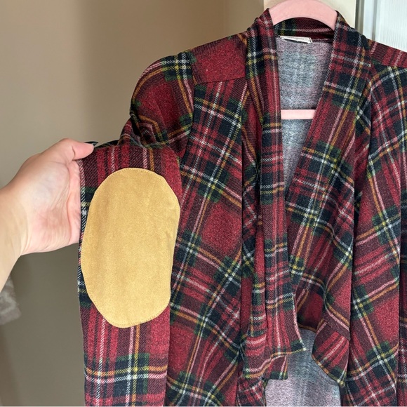 12PM by Mon Ami plaid cardigan with 17 inch PTP - Picture 3 of 4